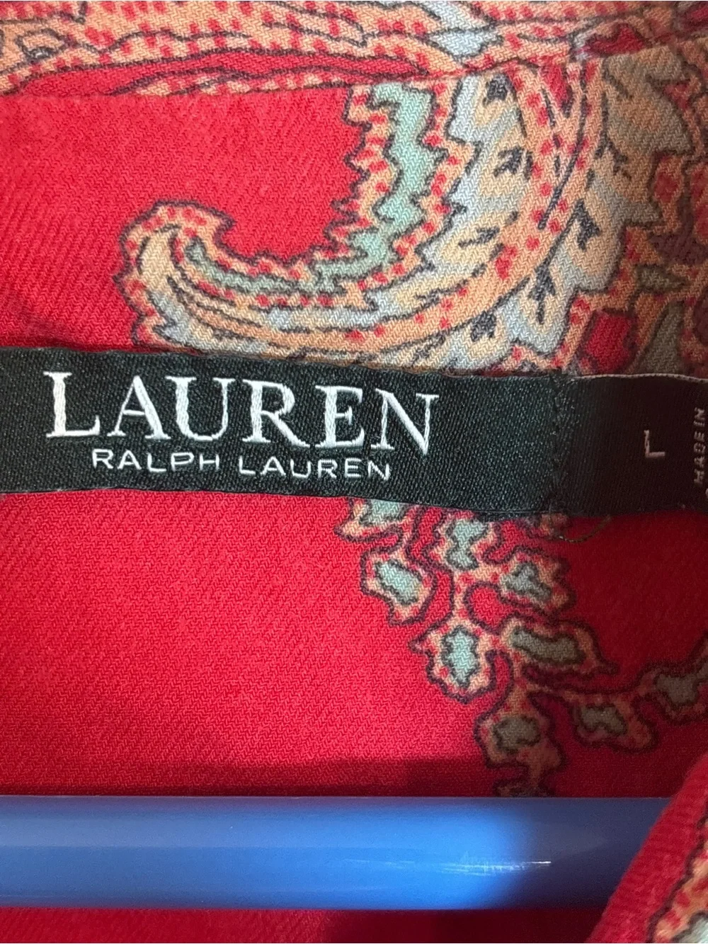 Lauren Ralph Lauren Red Paisley Cotton Modal Pajama Set Size L